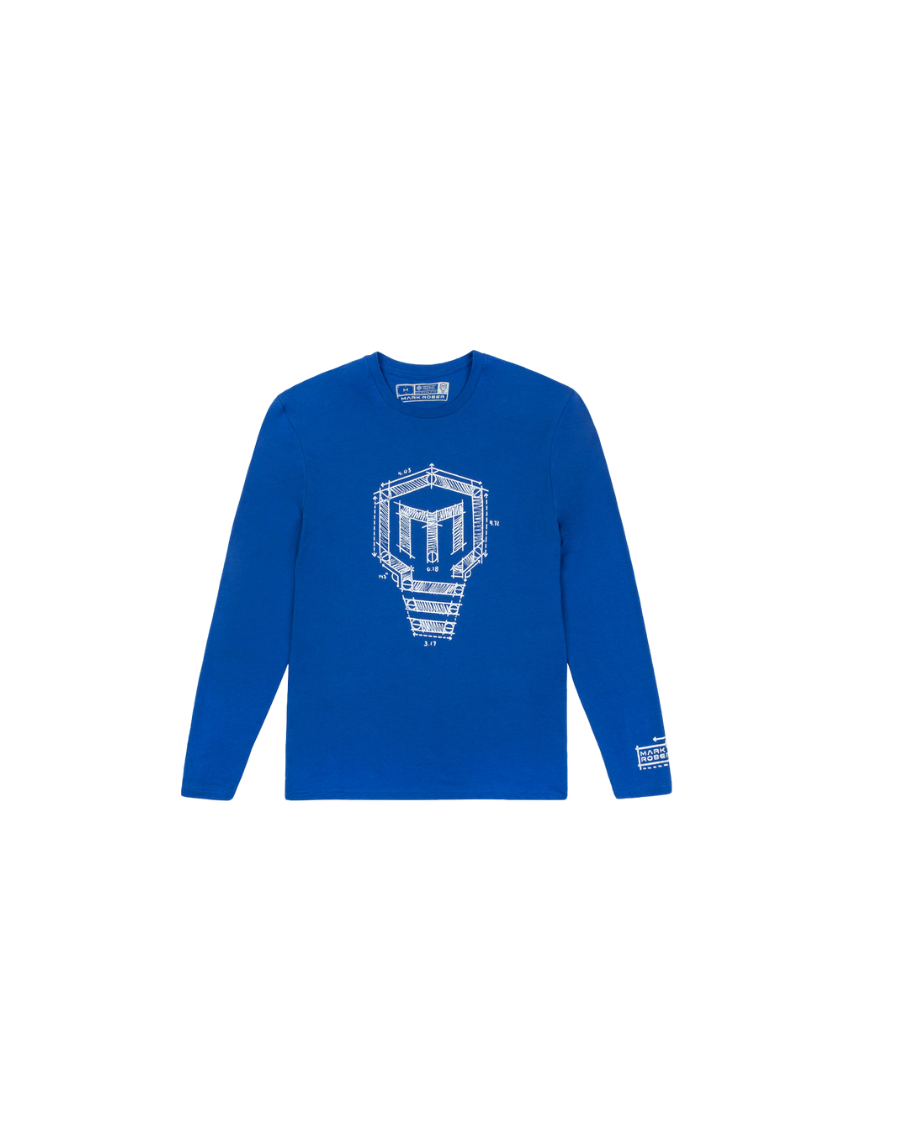 Mark Rober Blueprint Graphic Long Sleeve Tee
